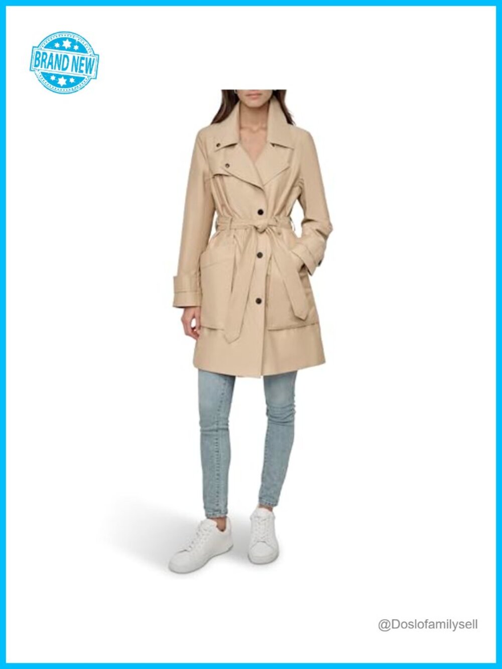 Water Resistant Belted Trench Coat